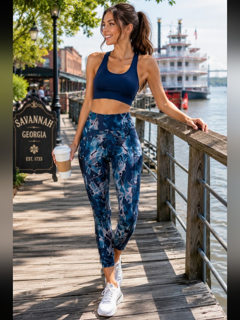 Sweaty Betty Super Sculpt 7/8 Pocket Blue Leggings